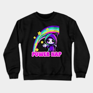 Funny Grim Reaper Power Nap Kawaii Pastel Goth Sarcastic Crewneck Sweatshirt